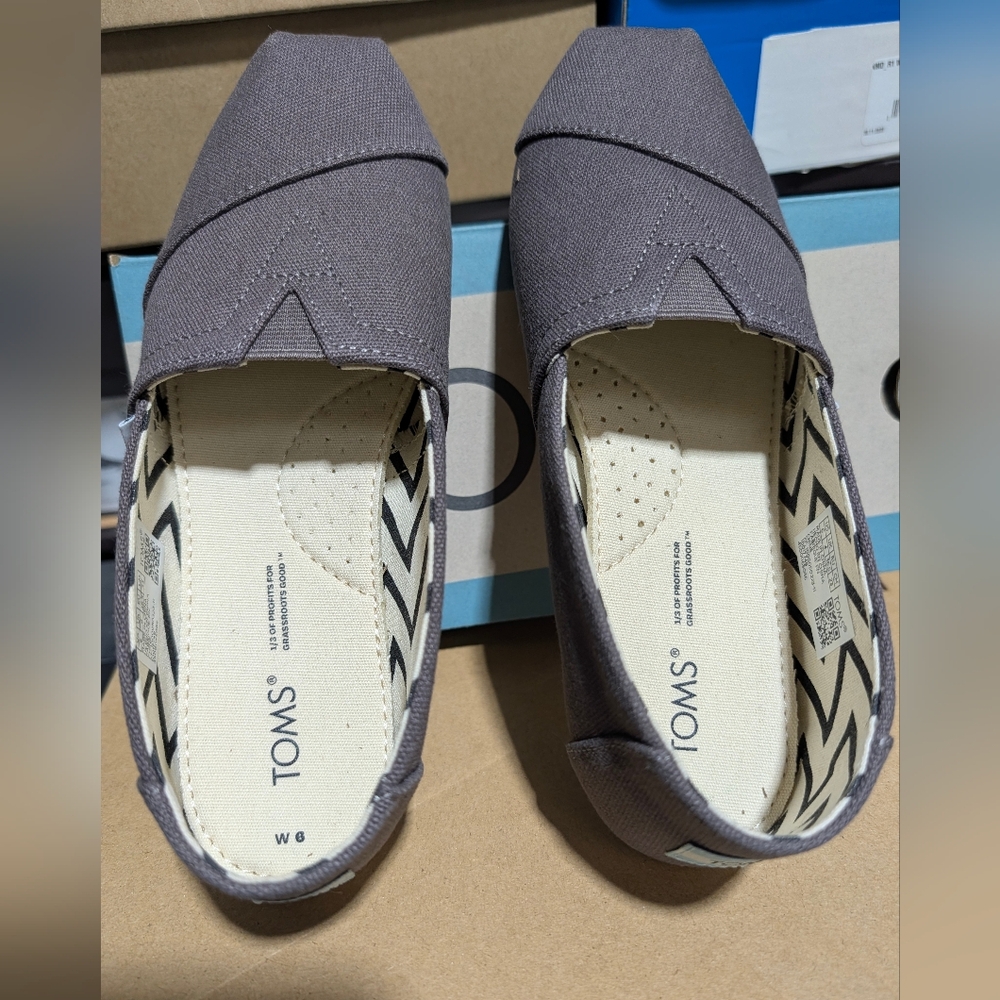 TOMS Ash Grey Alpargata Canvas Shoes